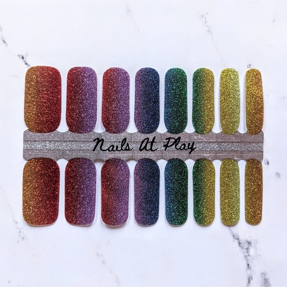 Nails at Play Other - 5 for $20 Nail Wraps- Rainbow Glitter